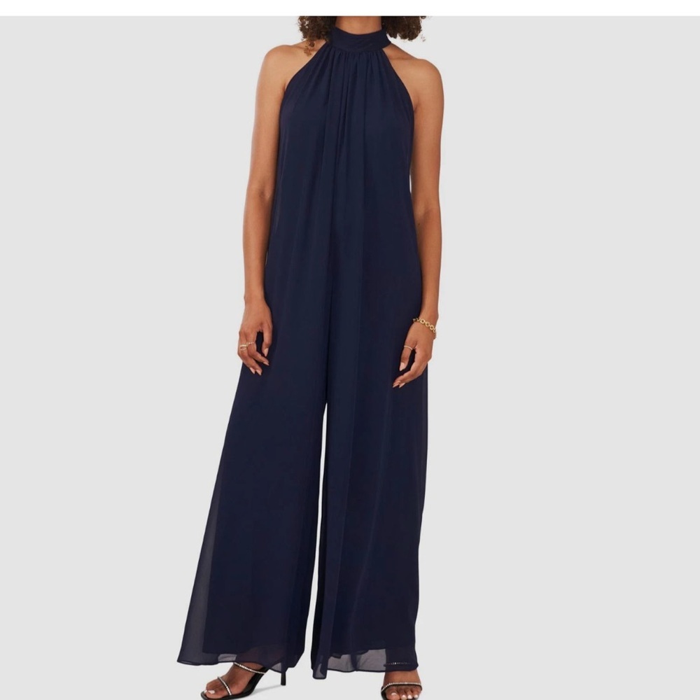 Vince Camuto Elegant Black Halter Maxi Dress